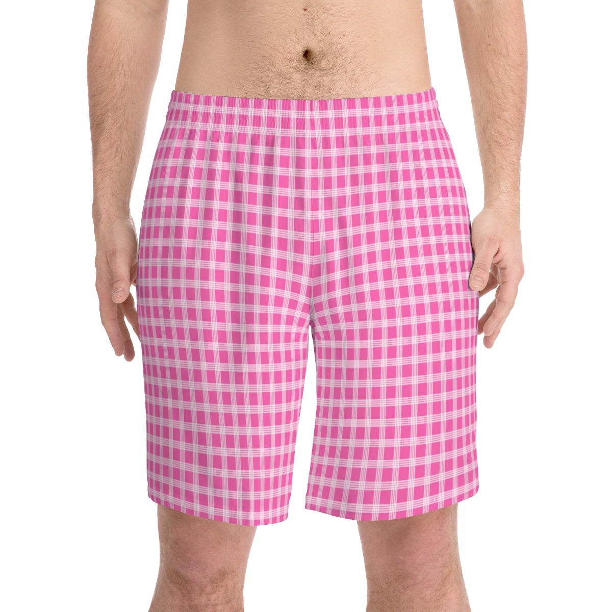 Hawaiian Plaid | Palaka | Country Style | Men's Elastic Beach Shorts (AOP)