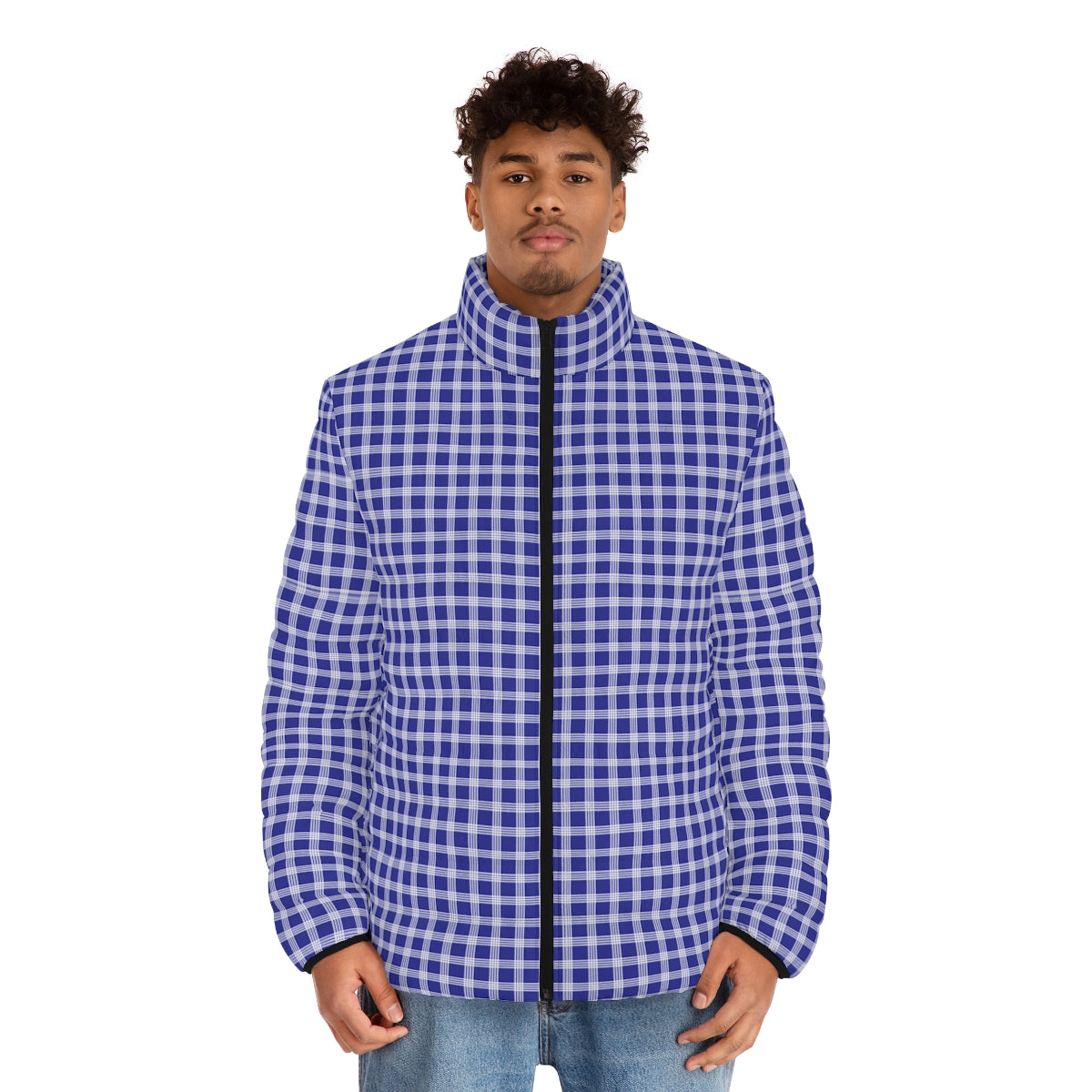 Hawaiian Plaid | Palaka | Country Style | Men's Puffer Jacket (AOP)