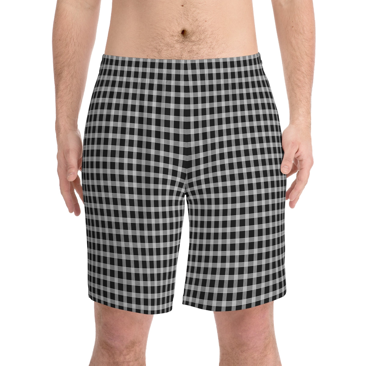 Hawaiian Plaid | Palaka | Country Style | Men's Elastic Beach Shorts (AOP)