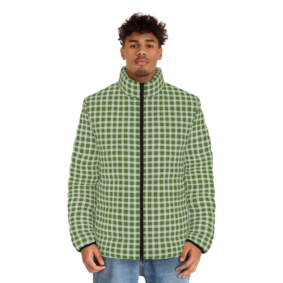 Hawaiian Plaid | Palaka | Country Style | Men's Puffer Jacket (AOP)