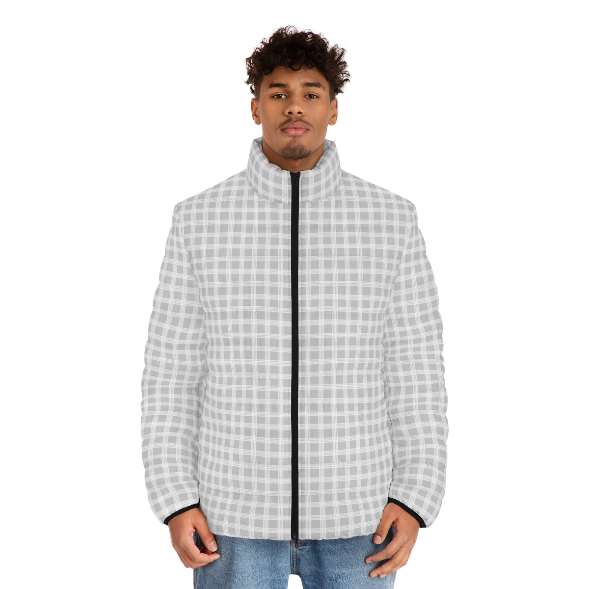 Hawaiian Plaid | Palaka | Country Style | Men's Puffer Jacket (AOP)