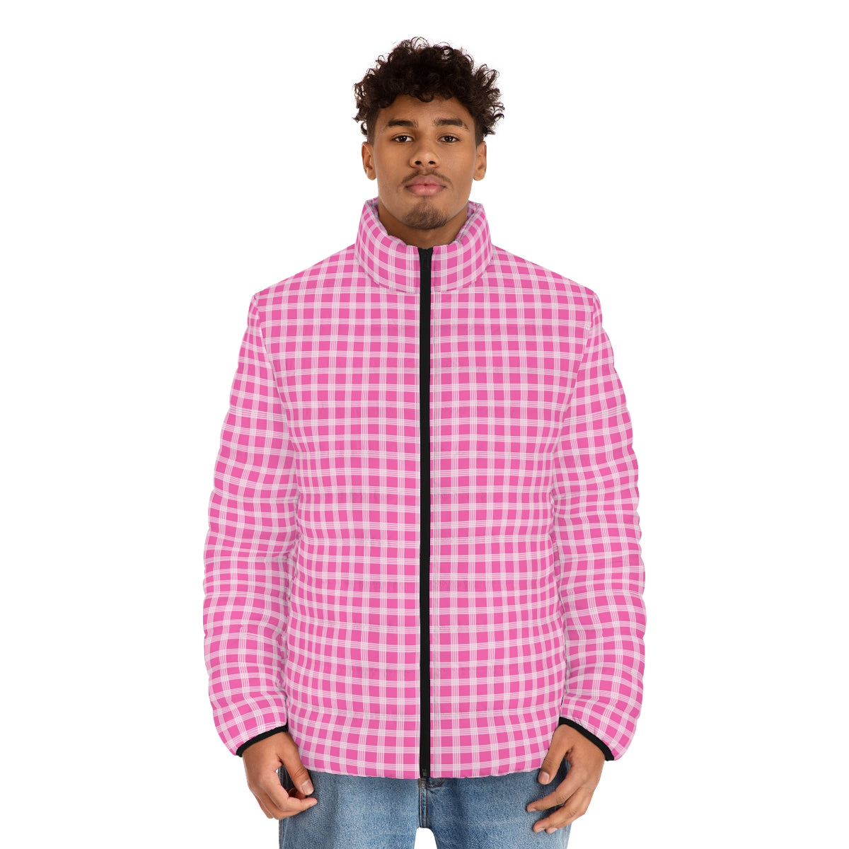 Hawaiian Plaid | Palaka | Country Style | Men's Puffer Jacket (AOP)