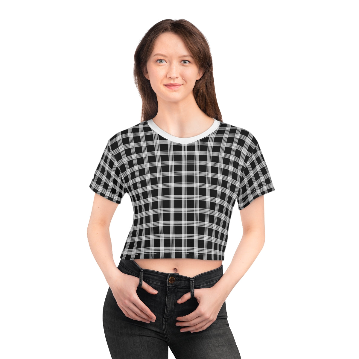 Hawaiian Plaid | Palaka | Country Style | Crop Tee (AOP)