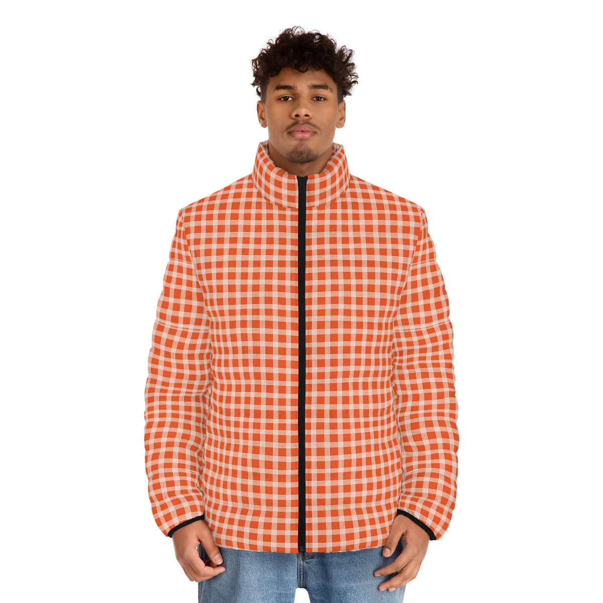 Hawaiian Plaid | Palaka | Country Style | Men's Puffer Jacket (AOP)