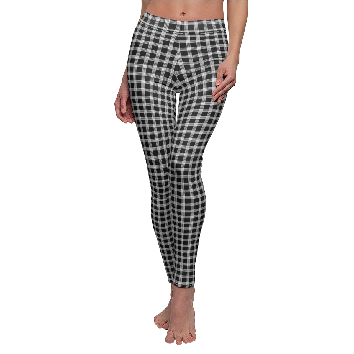 Hawaiian Plaid | Palaka | Country Style | Women's Cut & Sew Casual Leggings (AOP)