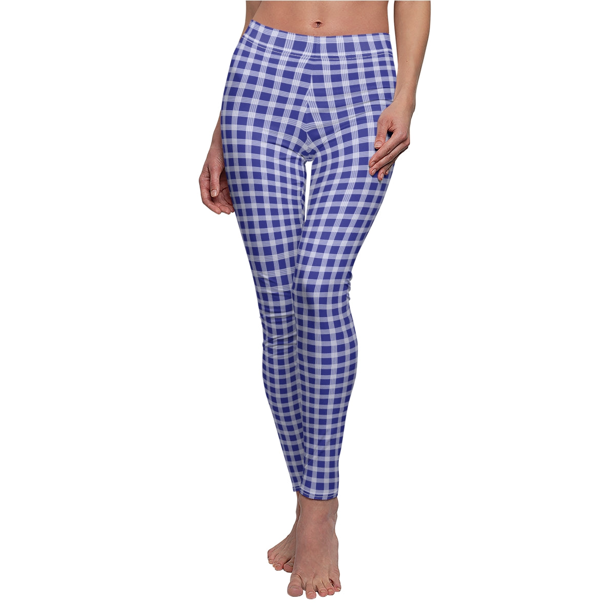 Hawaiian Plaid | Palaka | Country Style | Women's Cut & Sew Casual Leggings (AOP)