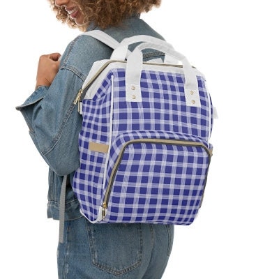 Hawaiian Plaid | Palaka | Country Style | Multifunctional Diaper Backpack