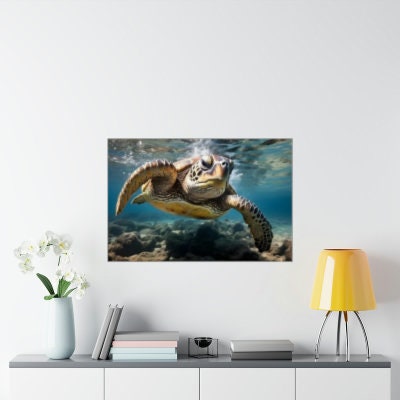 Hawaiian | Green Sea Turtle | Honu | Matte Horizontal Posters