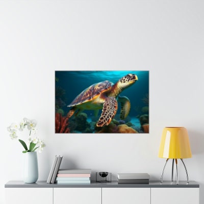 Hawaiian | Green Sea Turtle | Honu | Matte Horizontal Posters