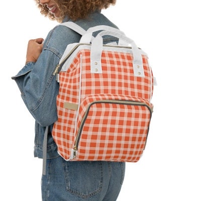 Hawaiian Plaid | Palaka | Country Style | Multifunctional Diaper Backpack