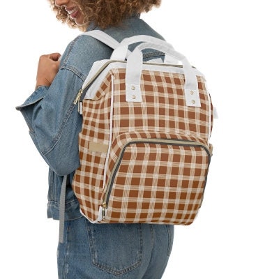 Hawaiian Plaid | Palaka | Country Style | Multifunctional Diaper Backpack