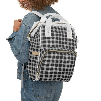 Hawaiian Plaid | Palaka | Country Style | Multifunctional Diaper Backpack