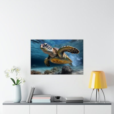 Hawaiian | Green Sea Turtle | Honu | Matte Horizontal Posters