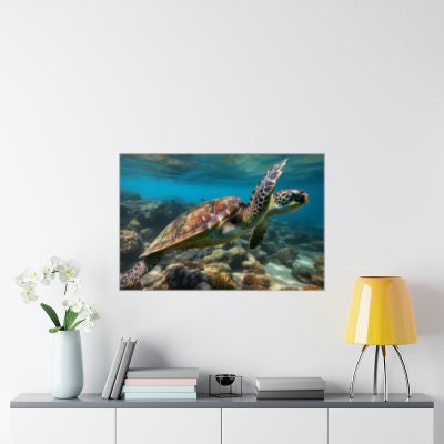 Hawaiian | Green Sea Turtle | Honu | Matte Horizontal Posters